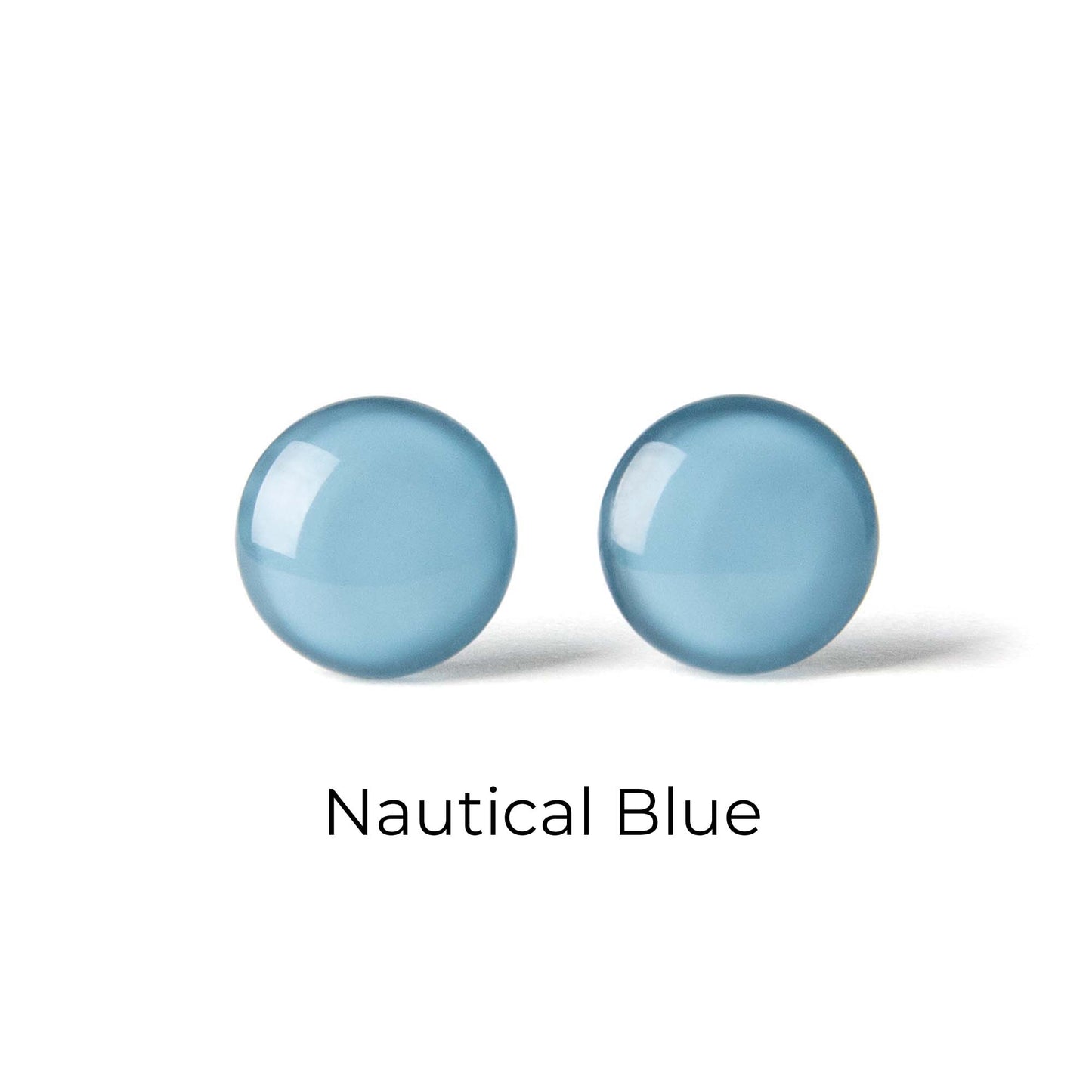 Color Dot Stud Earrings in Blue