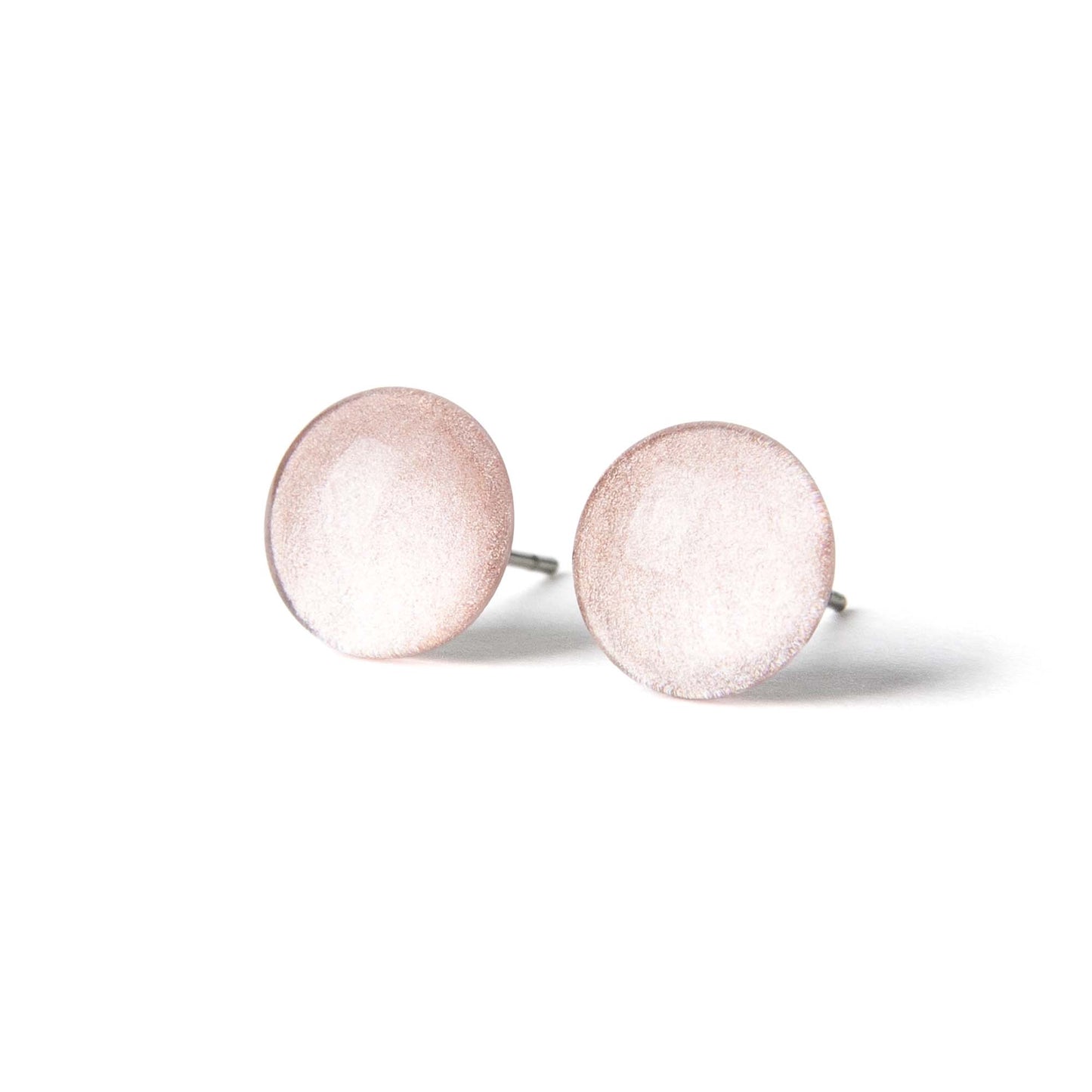 Color Dot Stud Earrings in Pink Shimmer