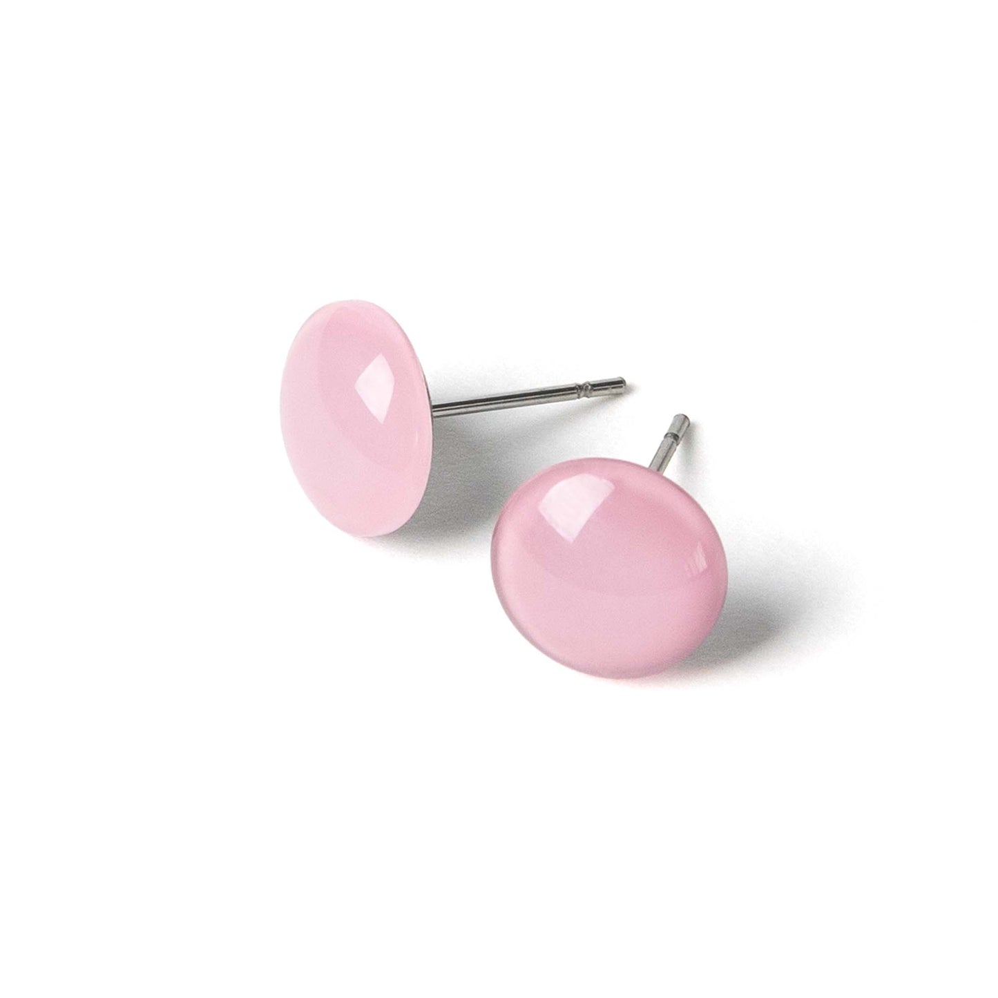 Color Dot Stud Earrings in Rose Pink