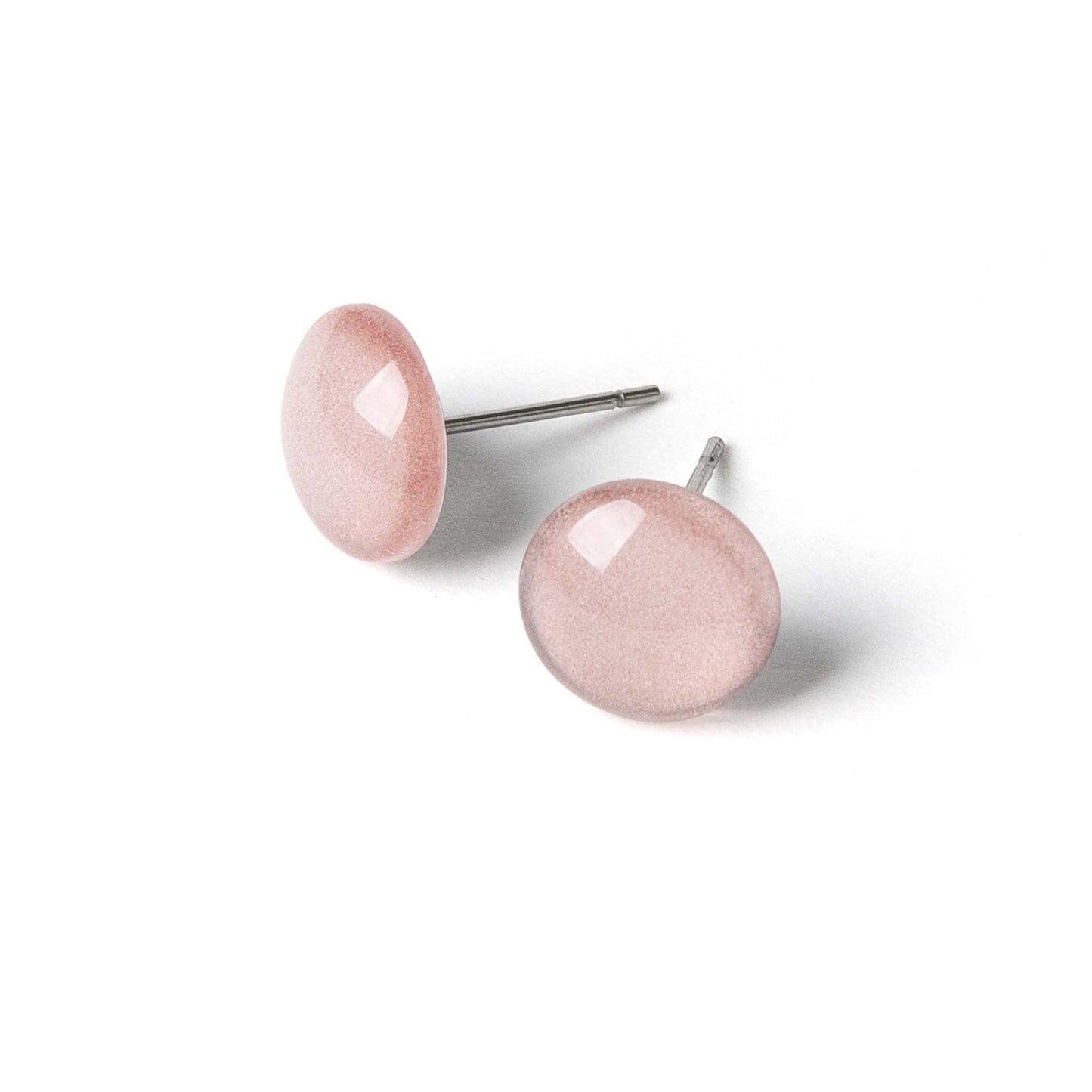 Color Dot Stud Earrings in Pink Shimmer