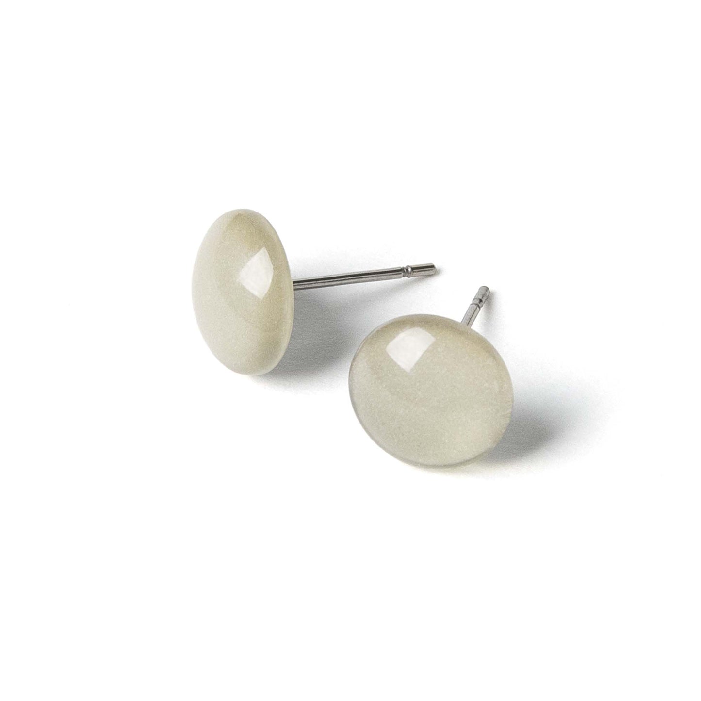 Color Dot Stud Earrings in Taupe Shimmer