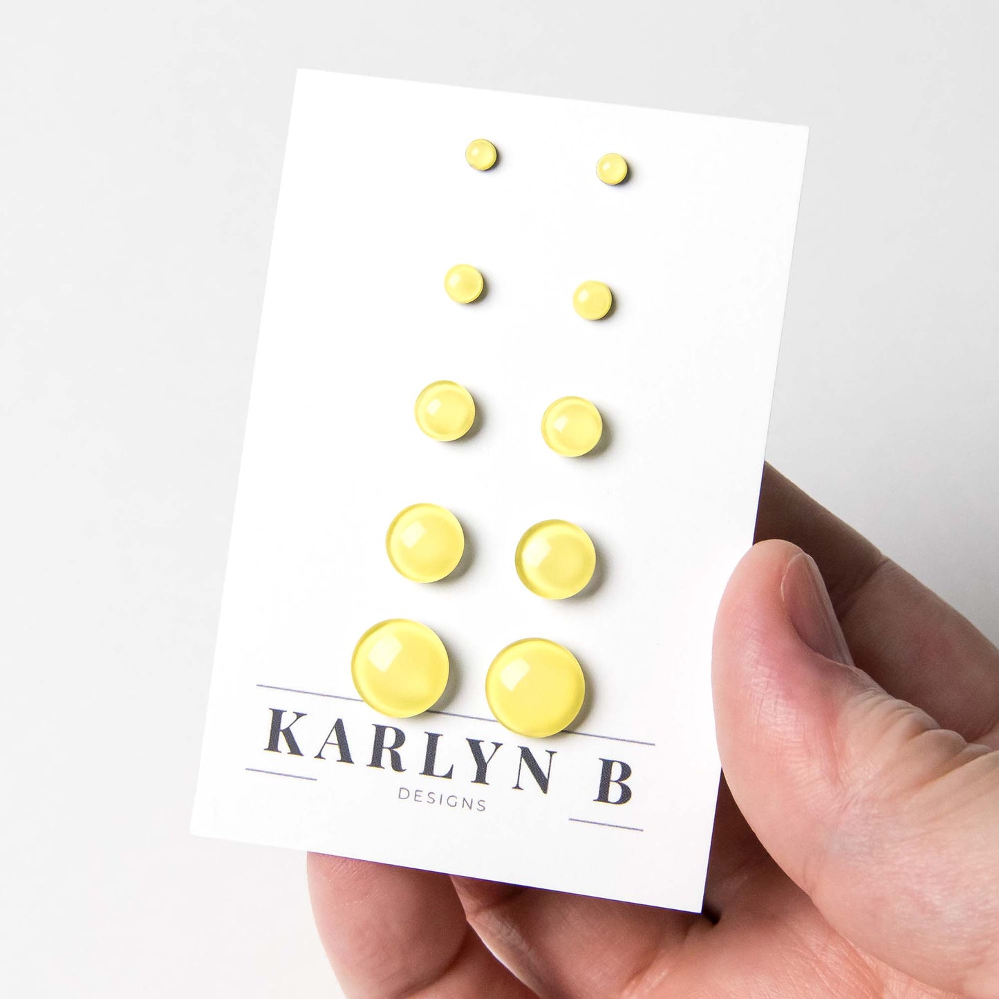 Color Dot Stud Earrings in Yellow