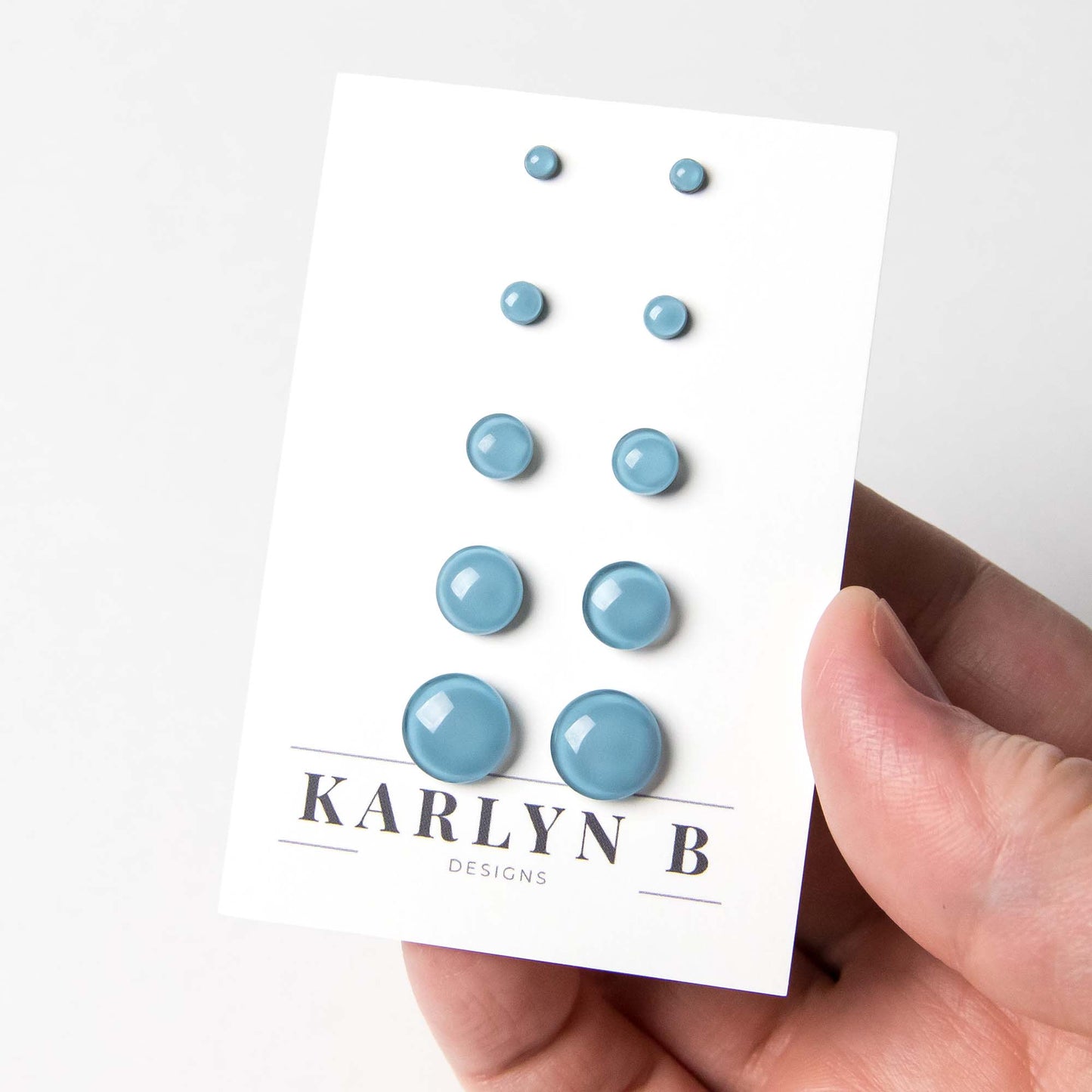 Color Dot Stud Earrings in Blue