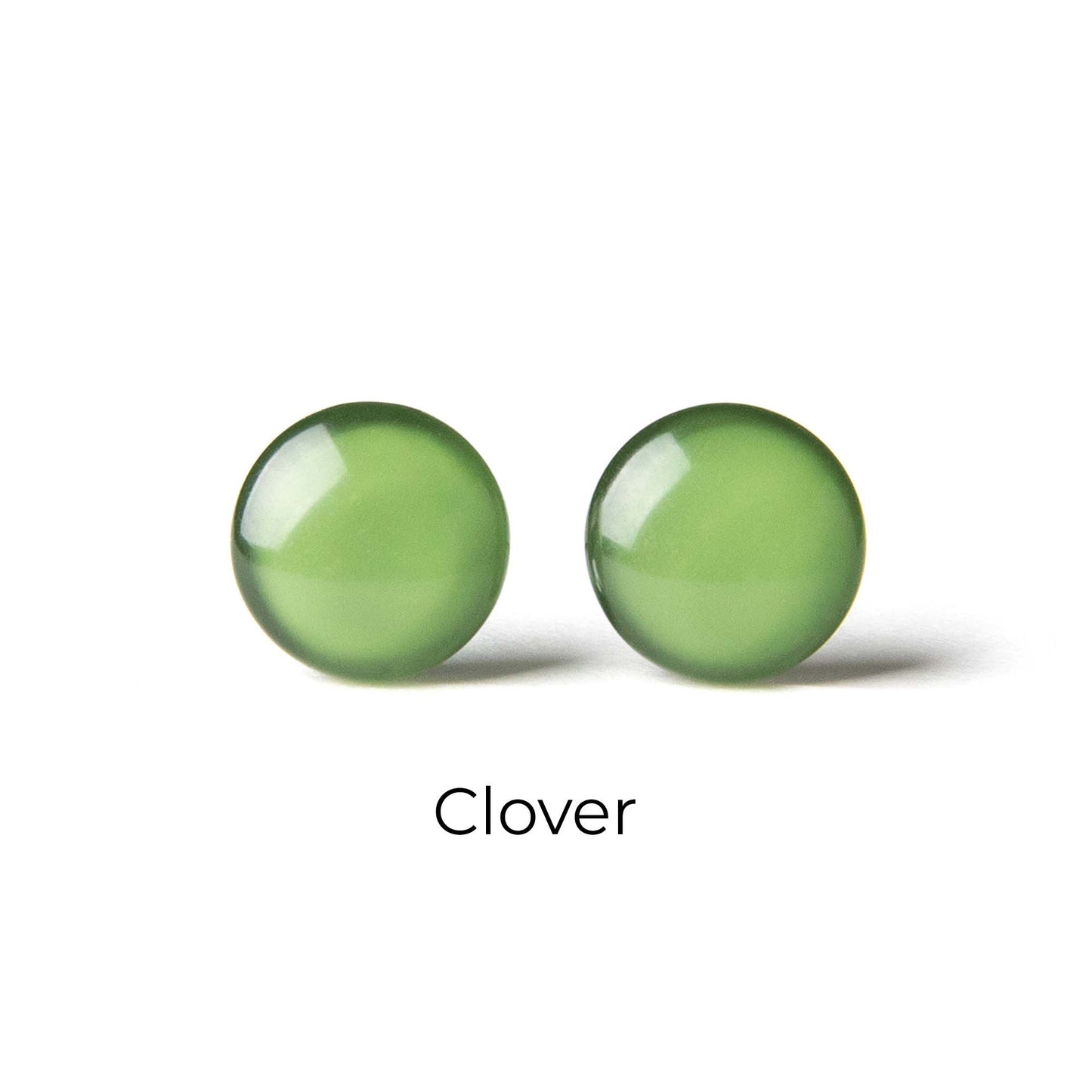 Color Dot Stud Earrings in Green