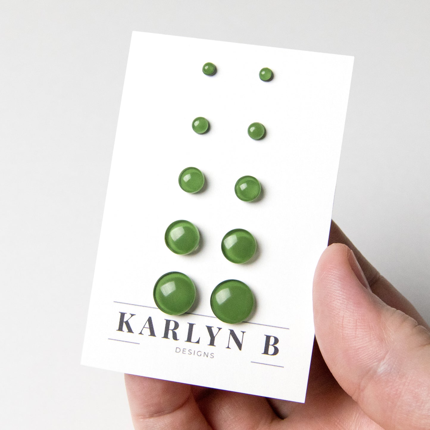 Color Dot Stud Earrings in Green