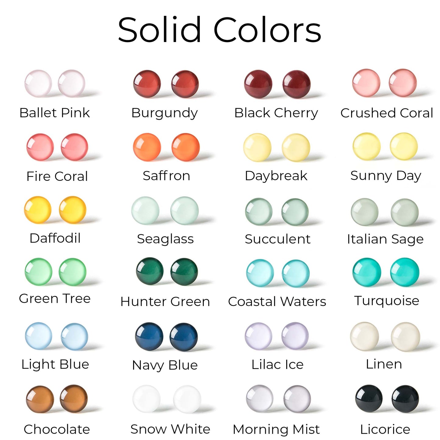 Build Your Own Four Pair Set of Color Dot Stud Earrings