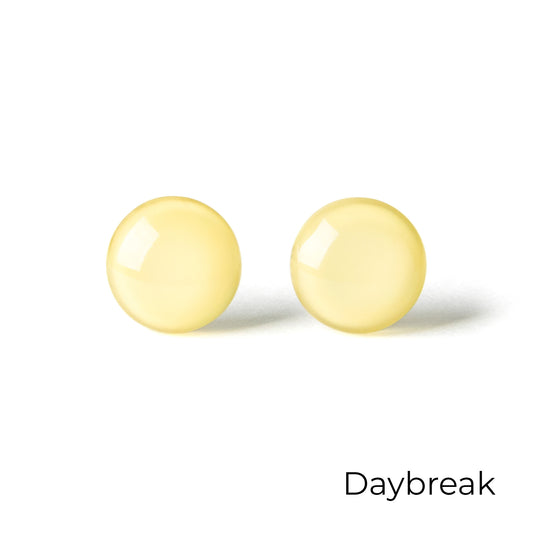 Color Dot Stud Earrings in Light Yellow