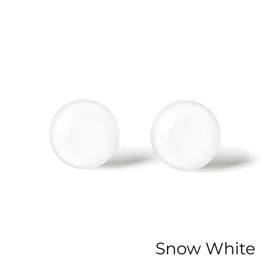 Color Dot Stud Earrings in White