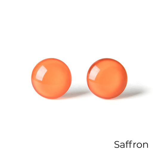 Color Dot Stud Earrings in Orange