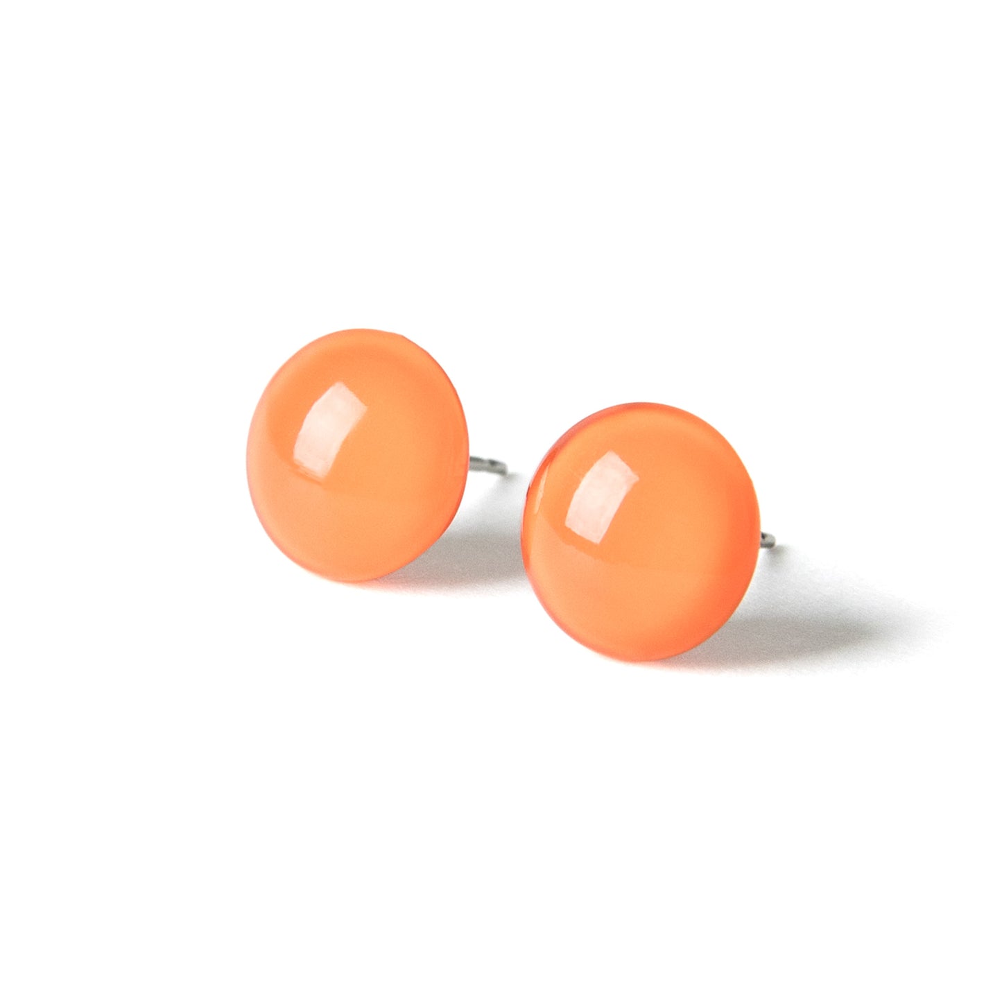 Color Dot Stud Earrings in Orange