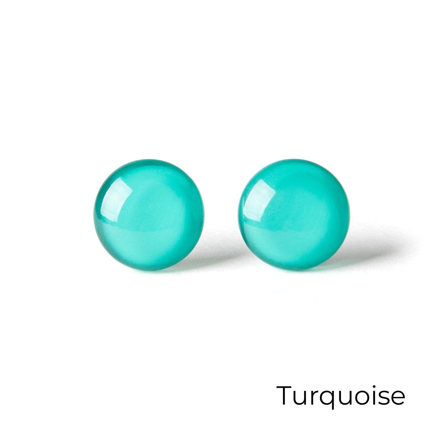 Color Dot Stud Earrings in Turquoise