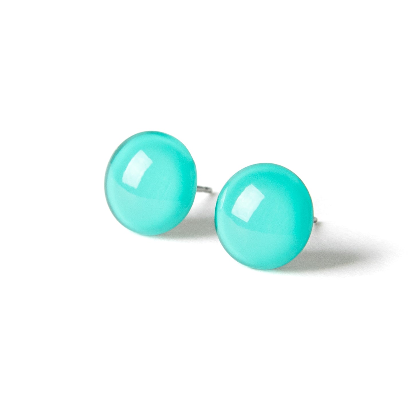 Color Dot Stud Earrings in Turquoise