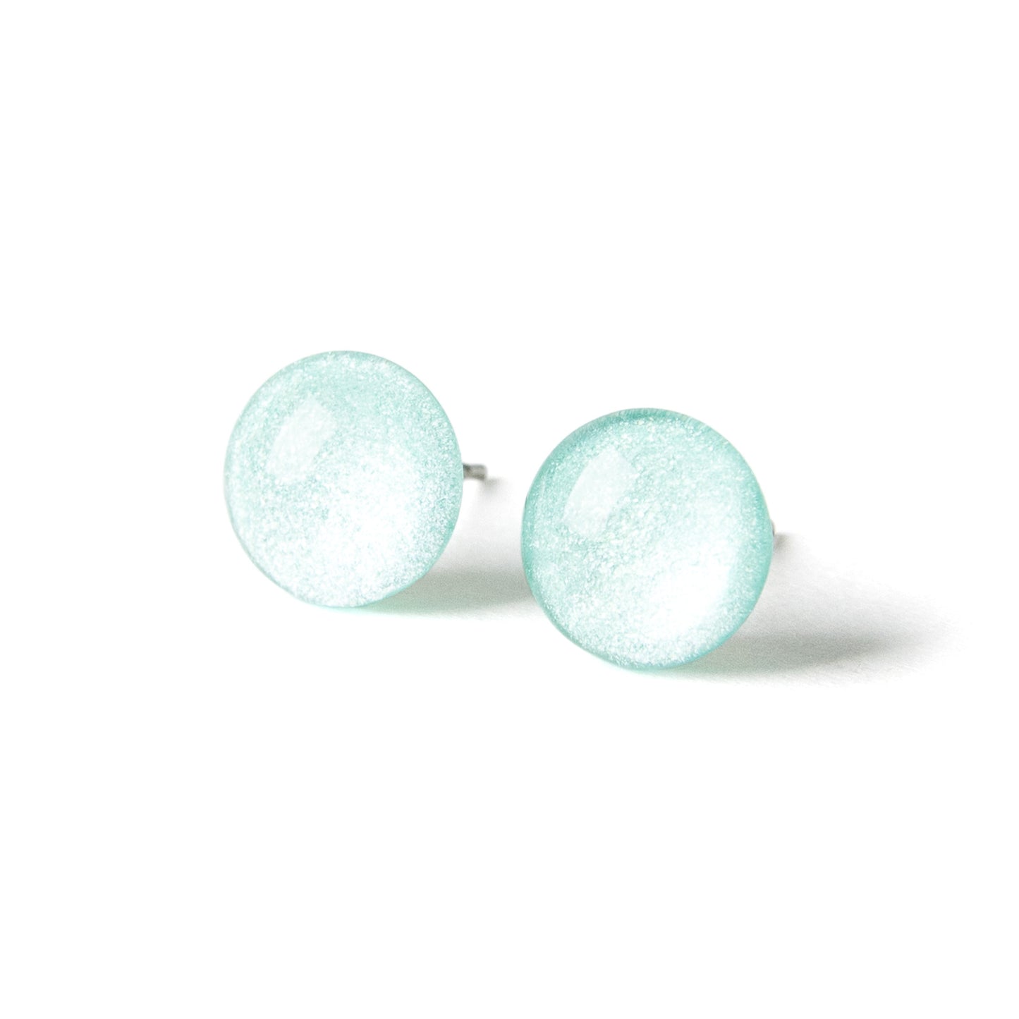 Color Dot Stud Earrings in Blue Shimmer