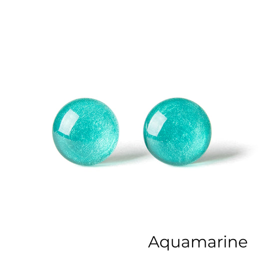 Color Dot Stud Earrings in Turquoise Shimmer