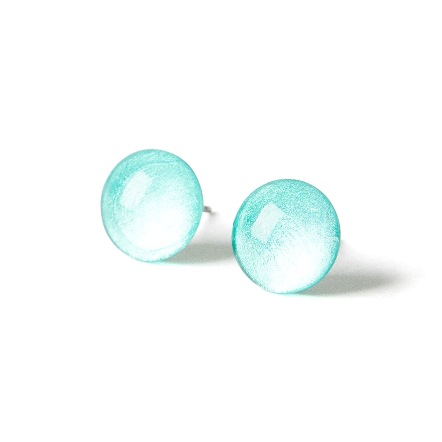 Color Dot Stud Earrings in Turquoise Shimmer