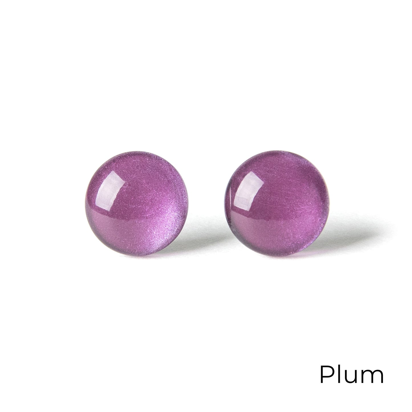 Color Dot Stud Earrings in Purple Shimmer