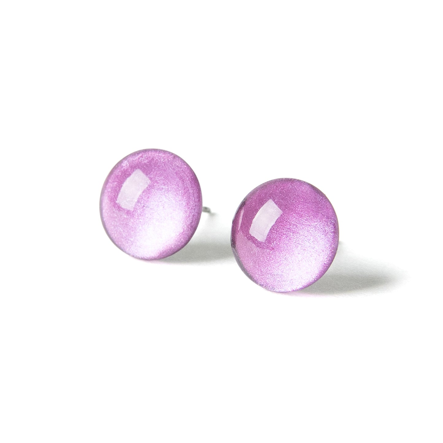 Color Dot Stud Earrings in Purple Shimmer