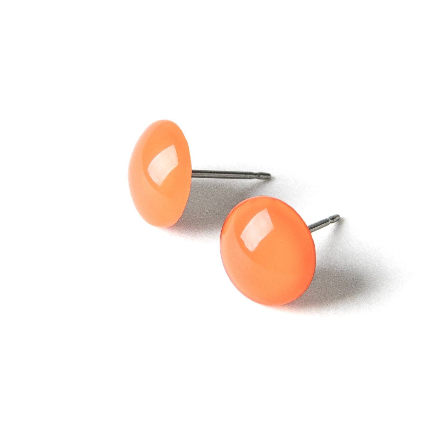 Color Dot Stud Earrings in Orange