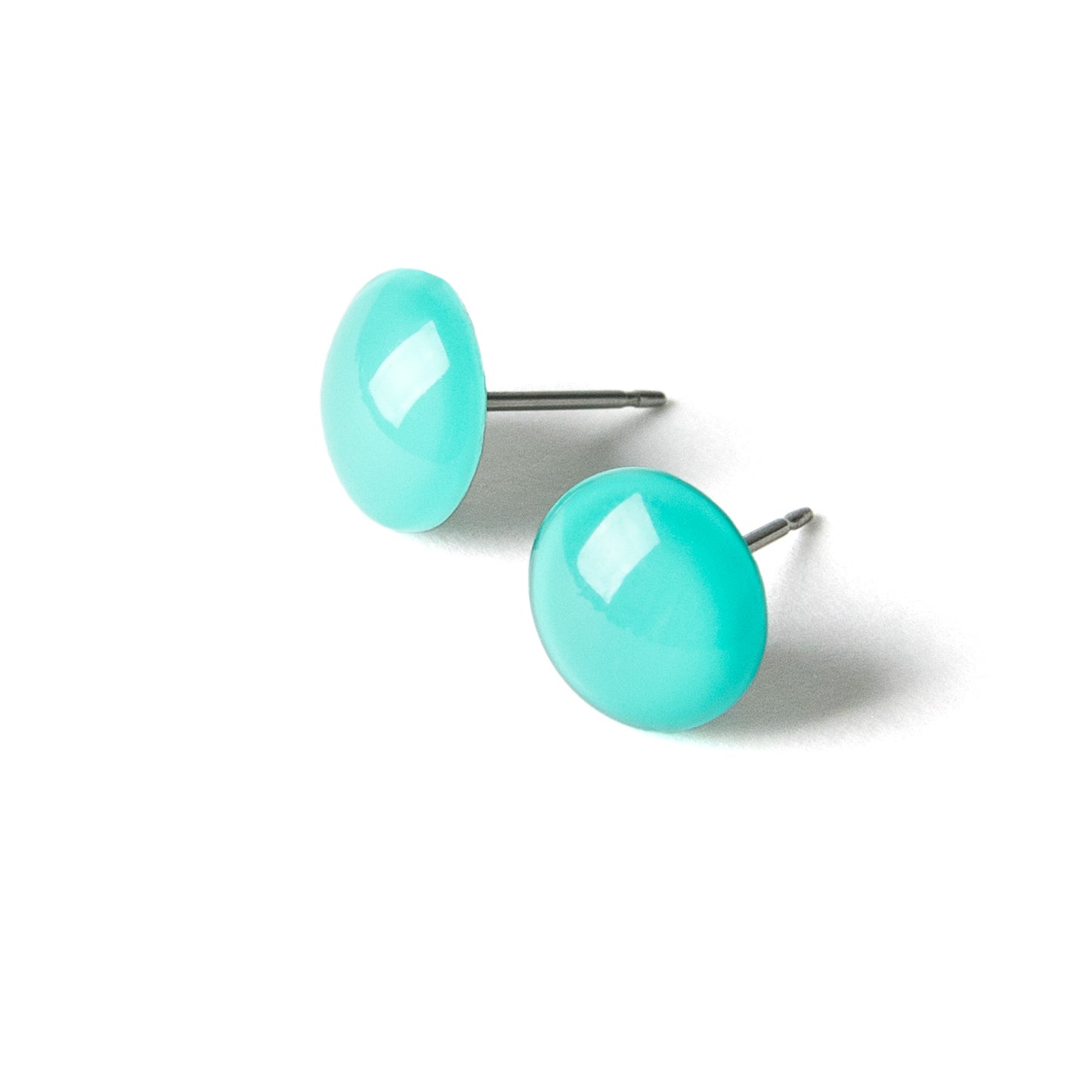 Color Dot Stud Earrings in Turquoise