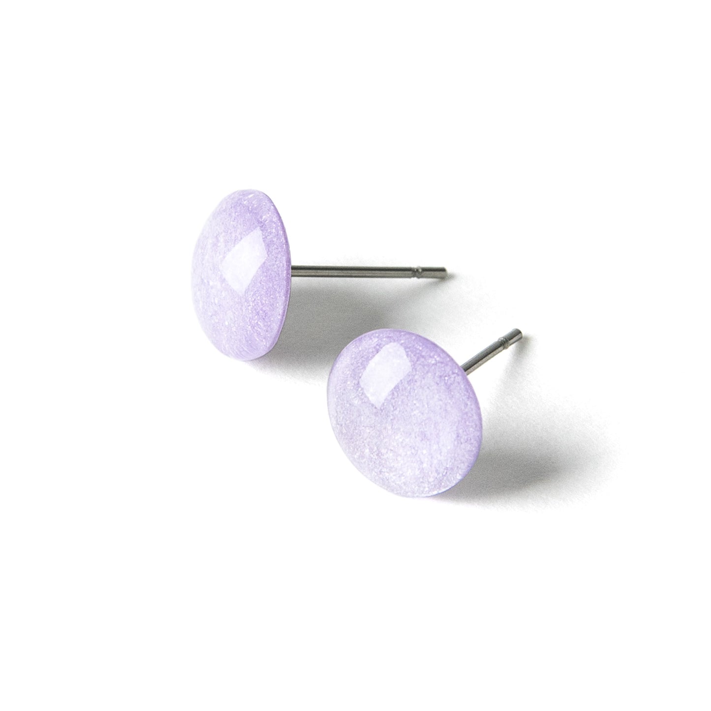 Color Dot Stud Earrings in Purple Shimmer