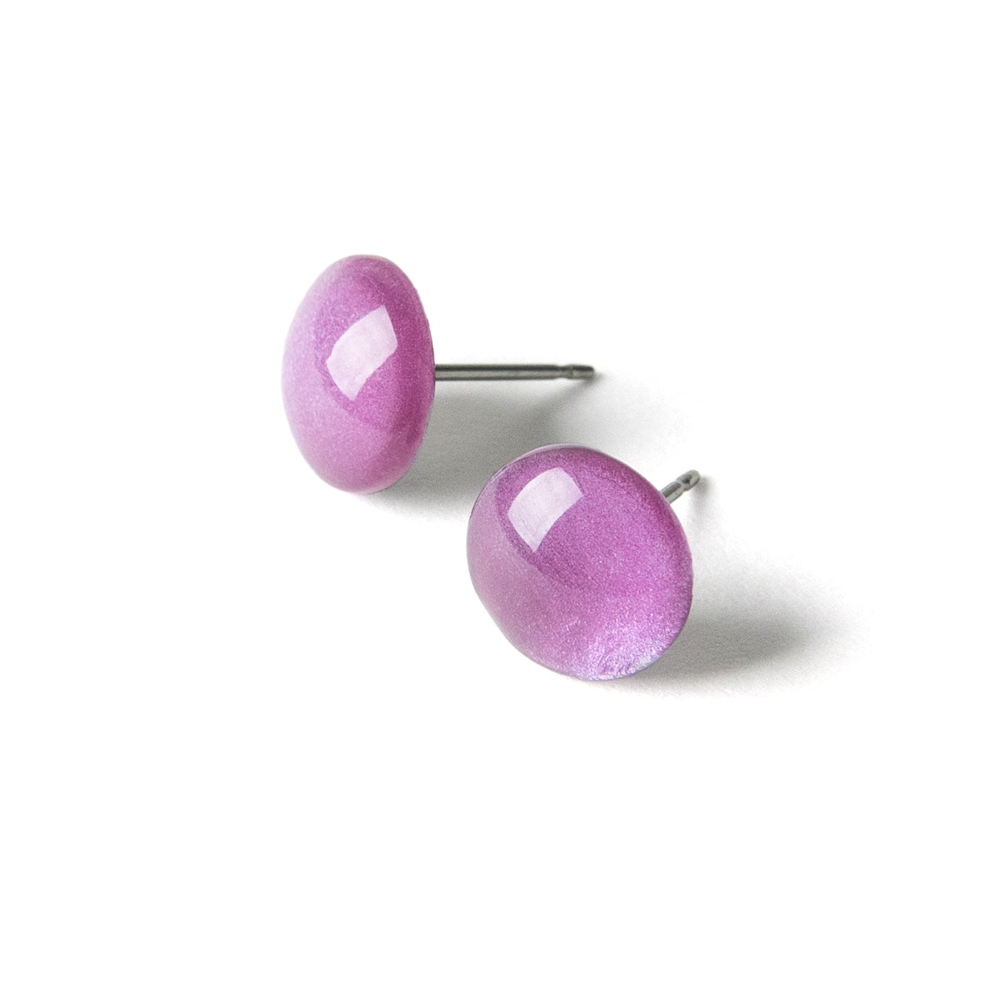 Color Dot Stud Earrings in Purple Shimmer