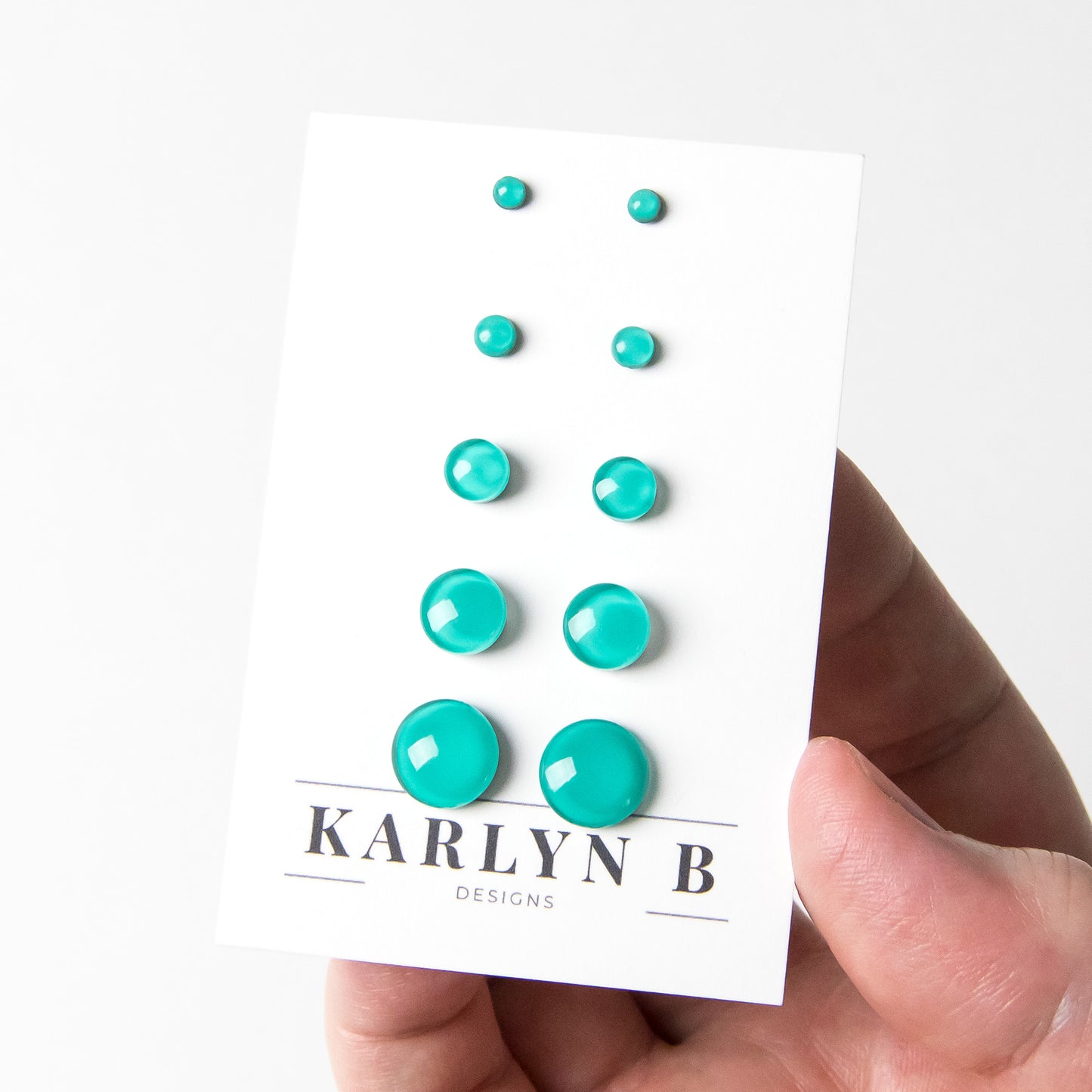 Color Dot Stud Earrings in Turquoise