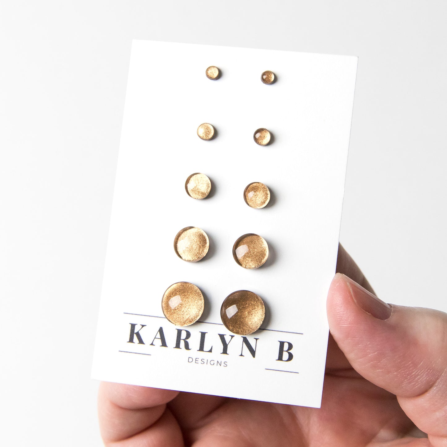 Color Dot Stud Earrings in Brown Shimmer