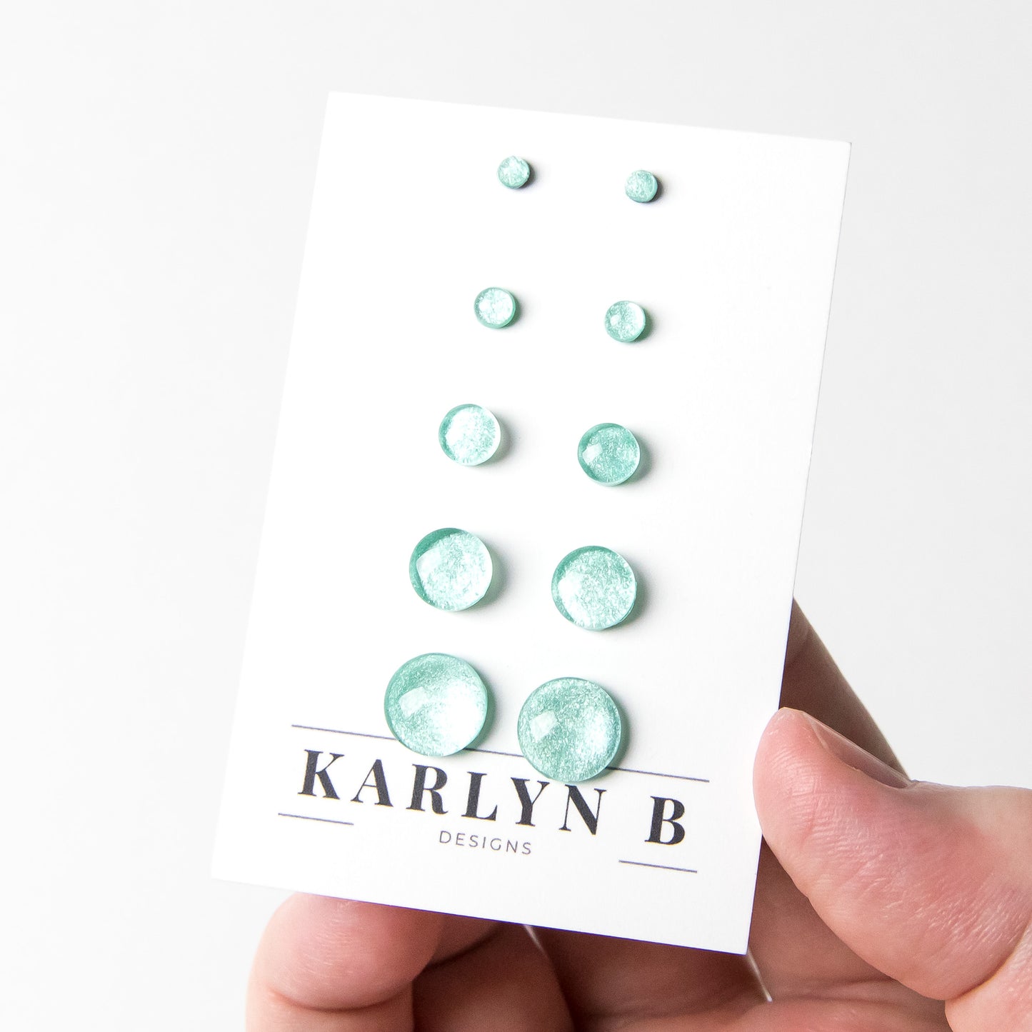 Color Dot Stud Earrings in Blue Shimmer