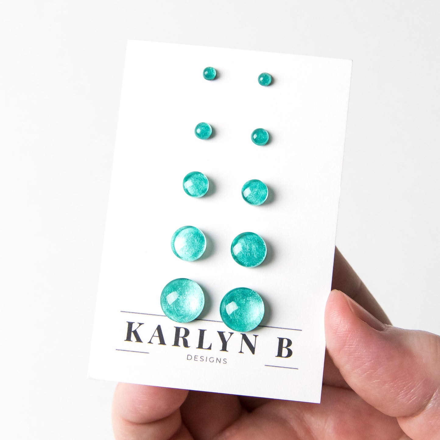 Color Dot Stud Earrings in Turquoise Shimmer