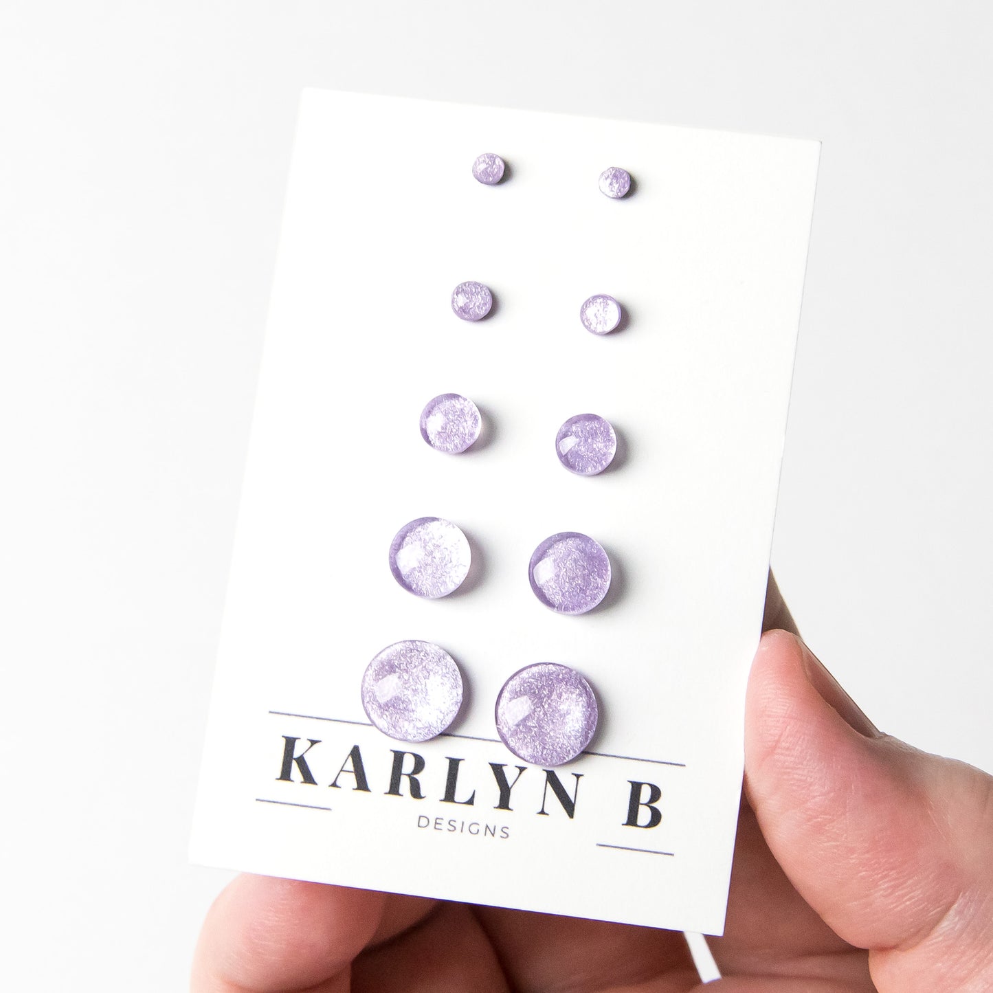 Color Dot Stud Earrings in Purple Shimmer