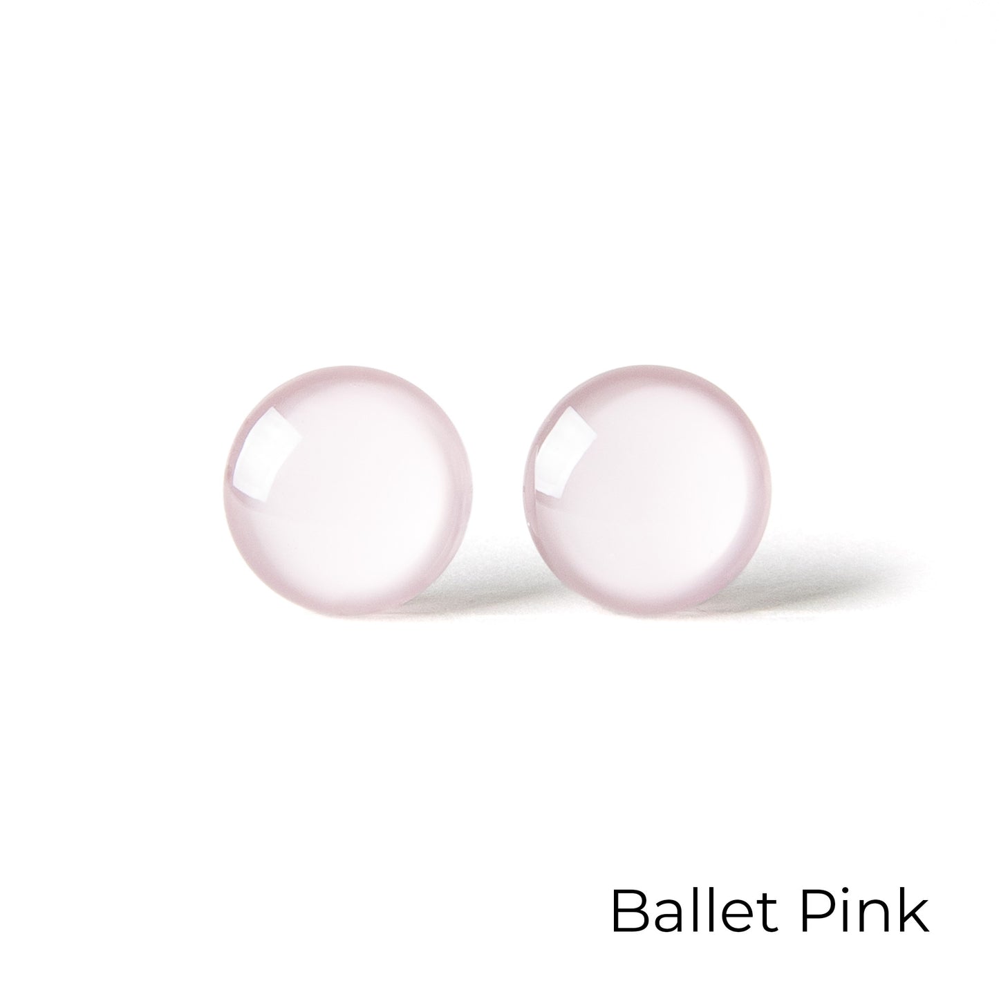 Color Dot Stud Earrings in Pink