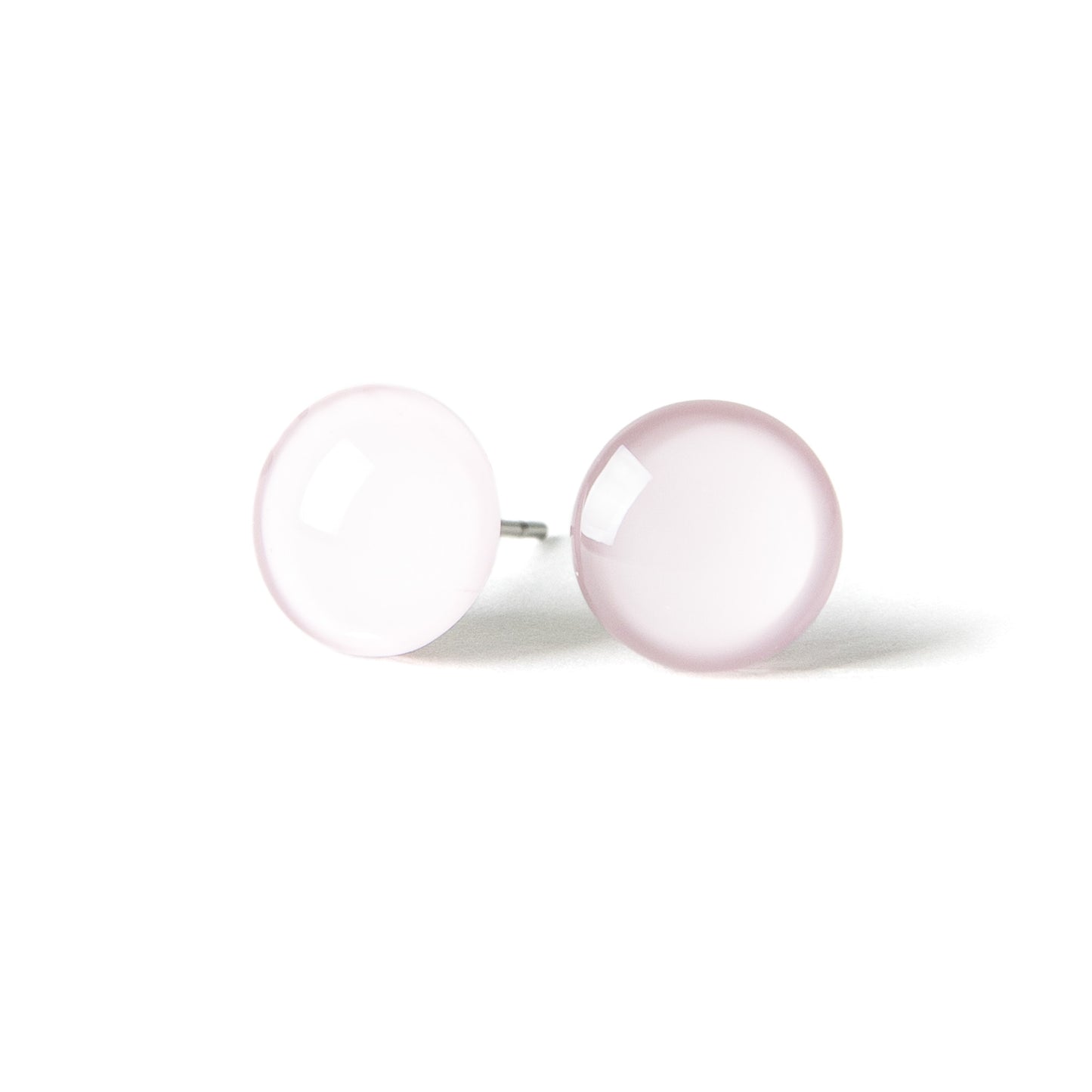 Color Dot Stud Earrings in Pink