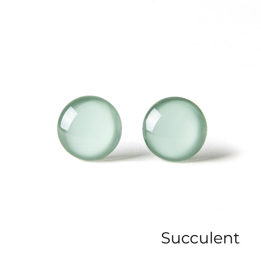 Color Dot Stud Earrings in Green