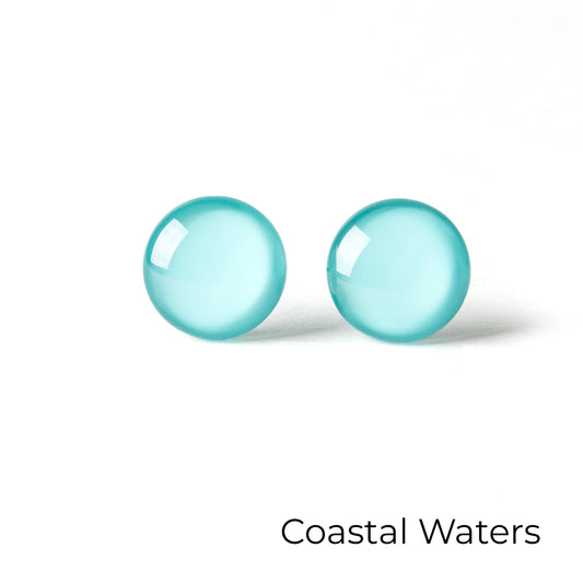 Color Dot Stud Earrings in Blue