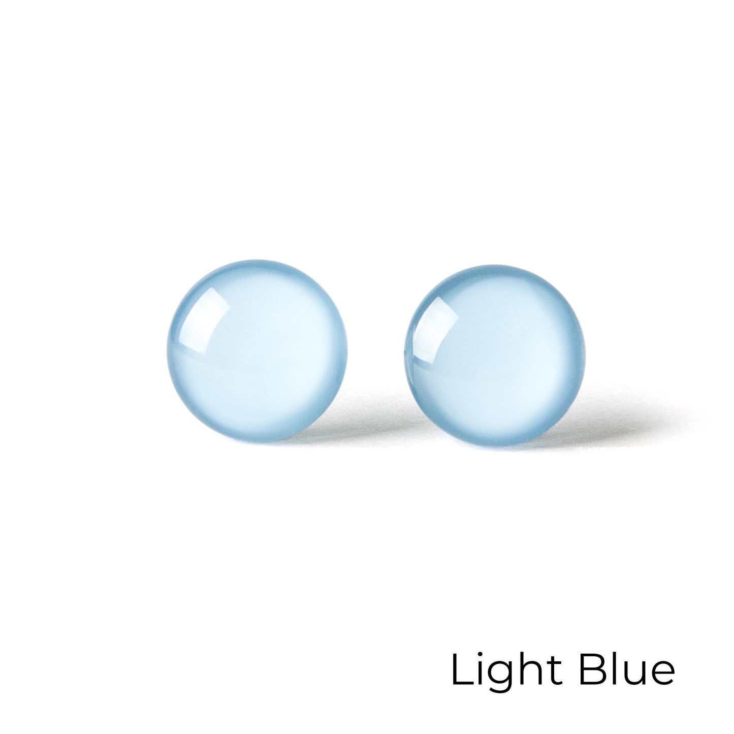 Color Dot Stud Earrings in Light Blue