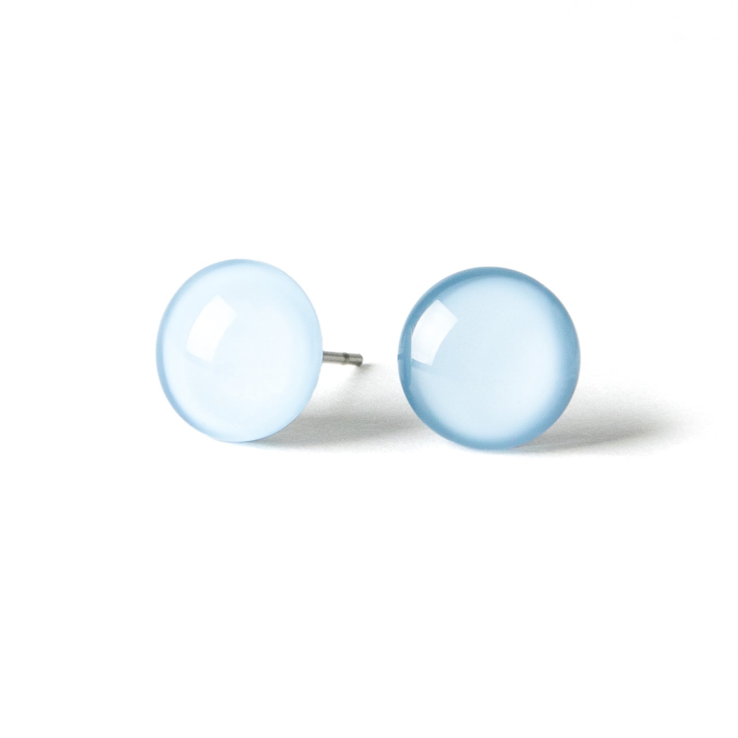 Color Dot Stud Earrings in Light Blue