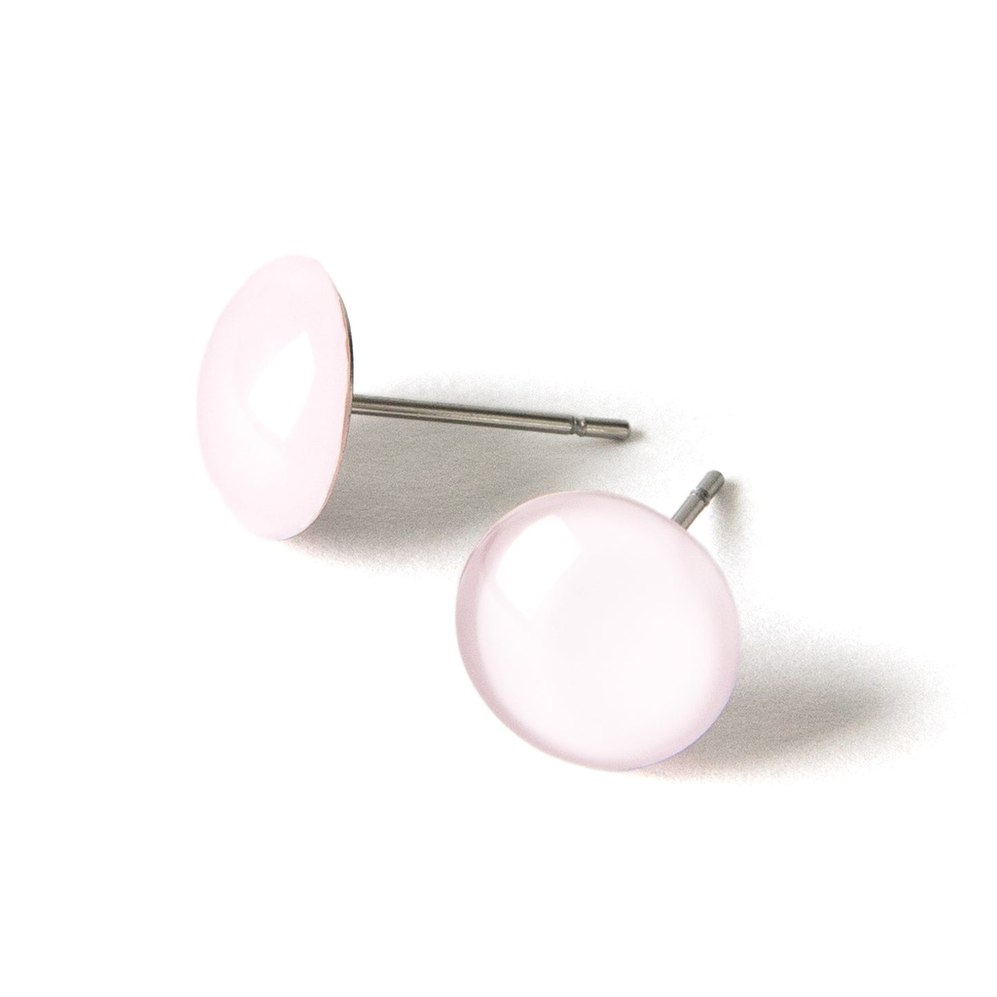 Color Dot Stud Earrings in Pink