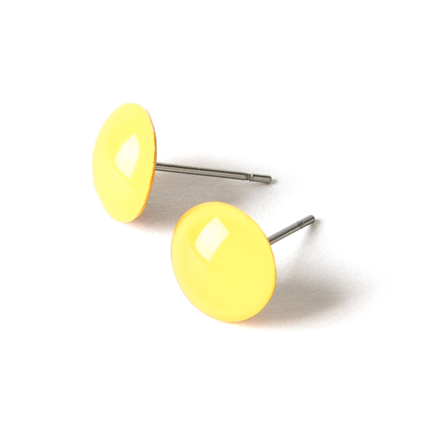 Color Dot Stud Earrings in Yellow