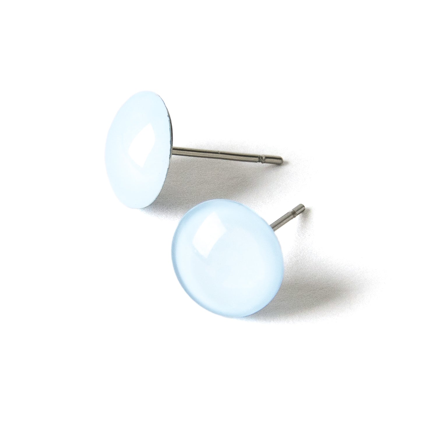 Color Dot Stud Earrings in Light Blue