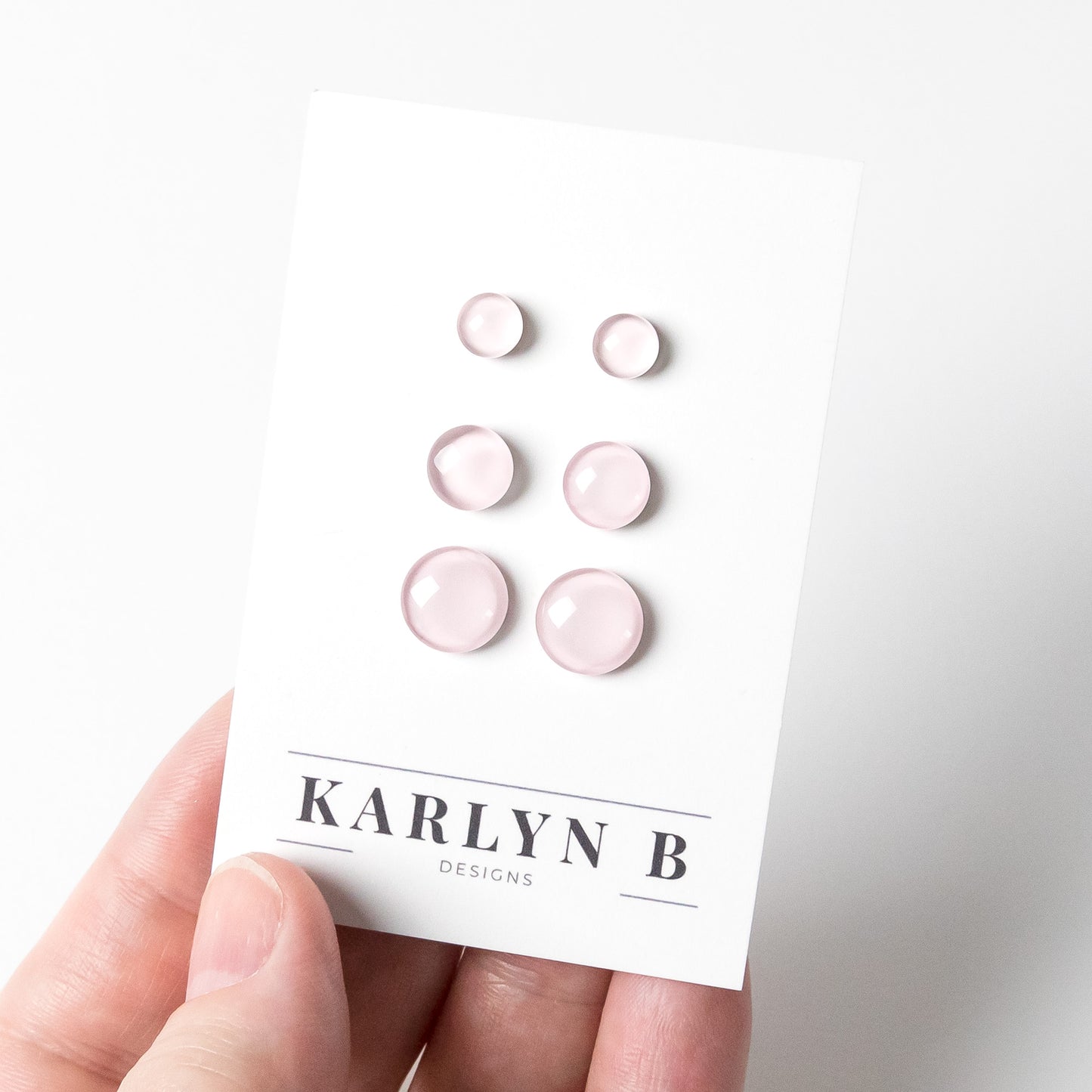 Color Dot Stud Earrings in Pink