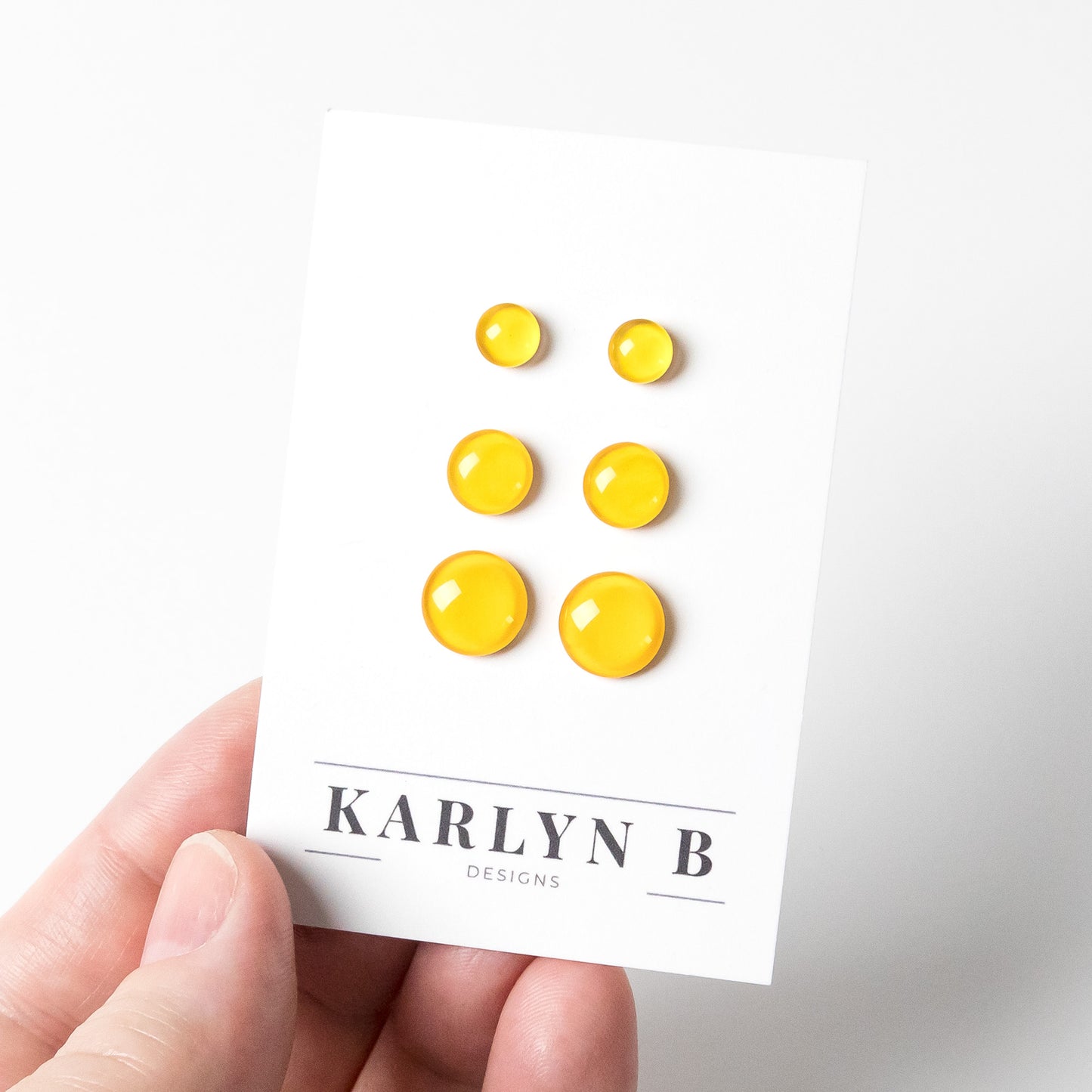 Color Dot Stud Earrings in Yellow