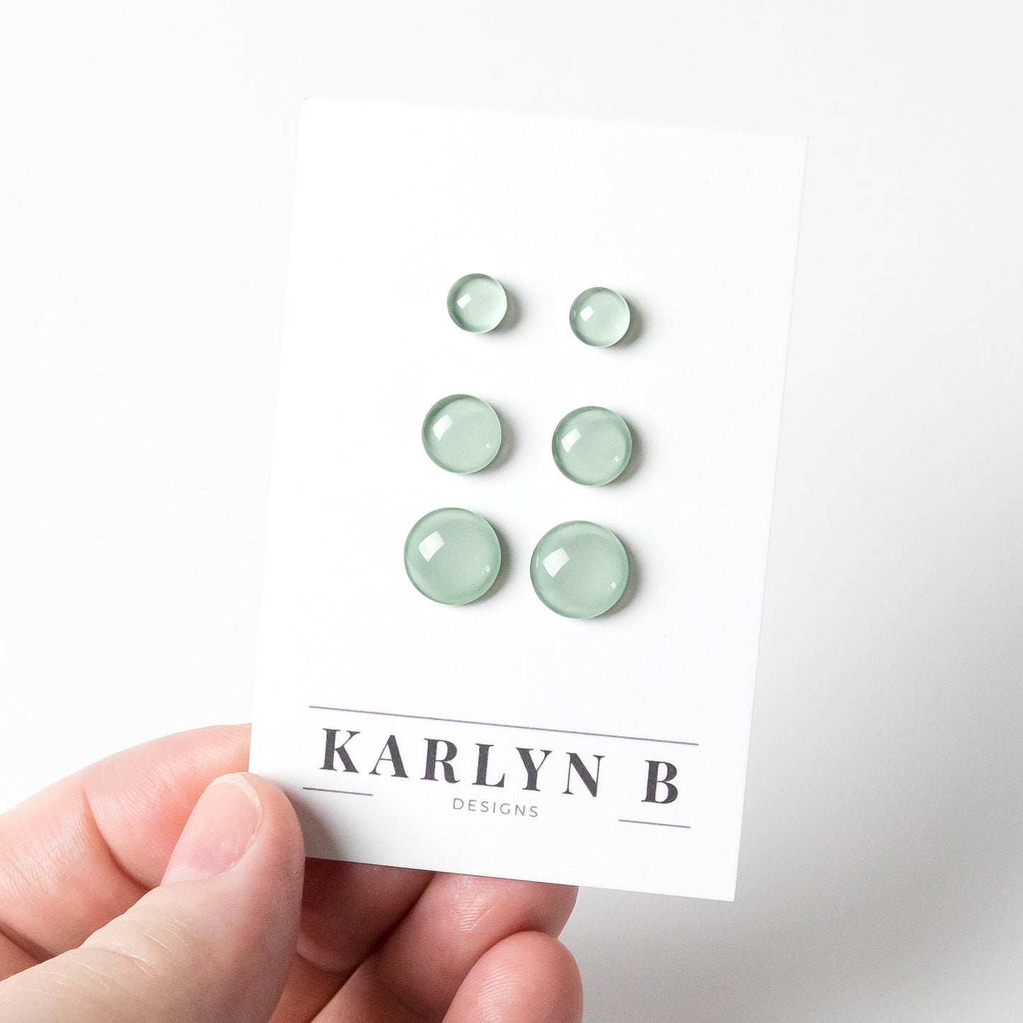 Color Dot Stud Earrings in Green