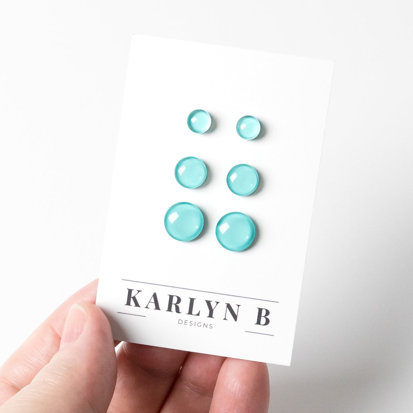 Color Dot Stud Earrings in Blue