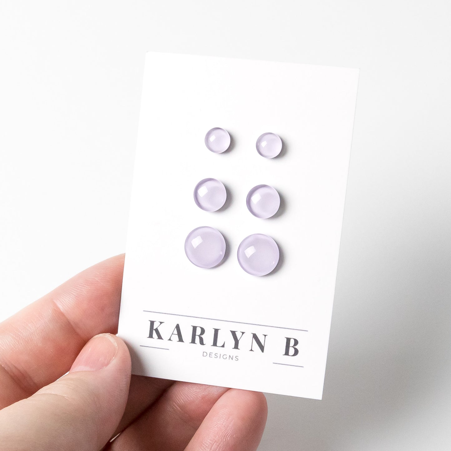 Color Dot Stud Earrings in Lilac