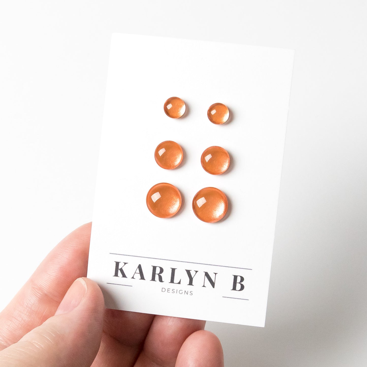 Color Dot Stud Earrings in Orange Shimmer