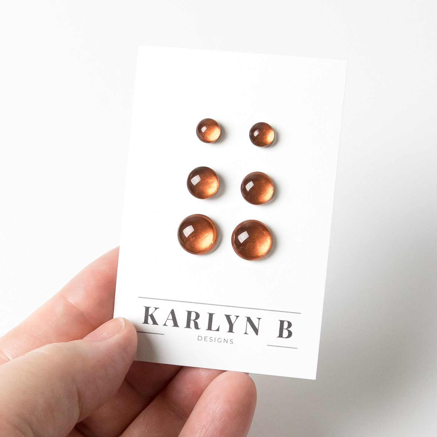 Color Dot Stud Earrings in Copper Shimmer