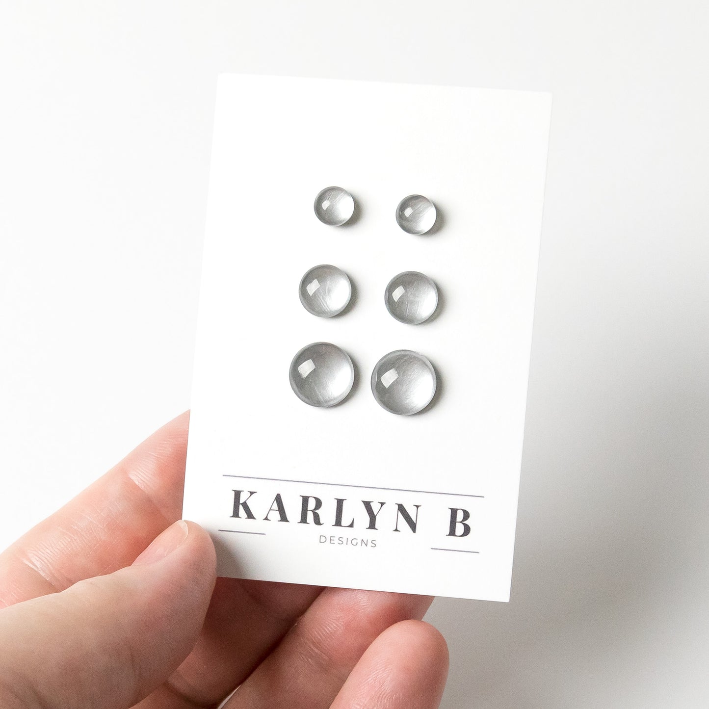 Color Dot Stud Earrings in Silver Shimmer