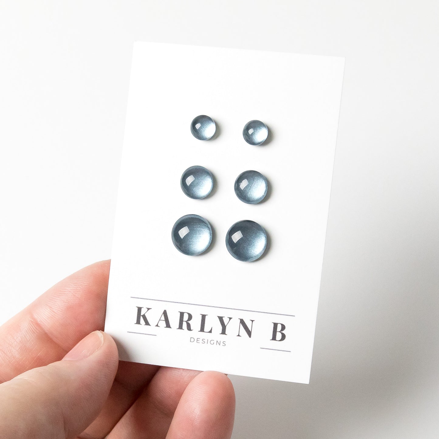 Color Dot Stud Earrings in Pewter Shimmer