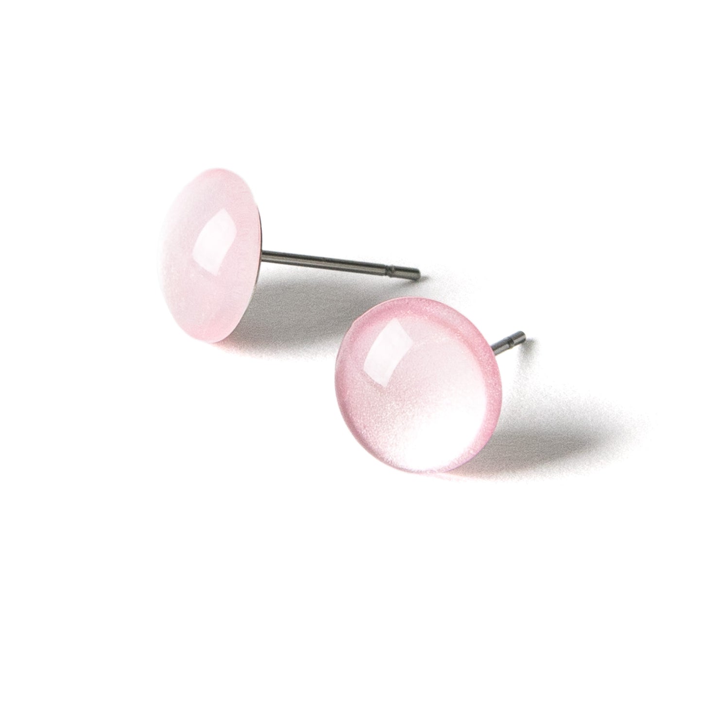 Color Dot Stud Earrings in Pink Shimmer