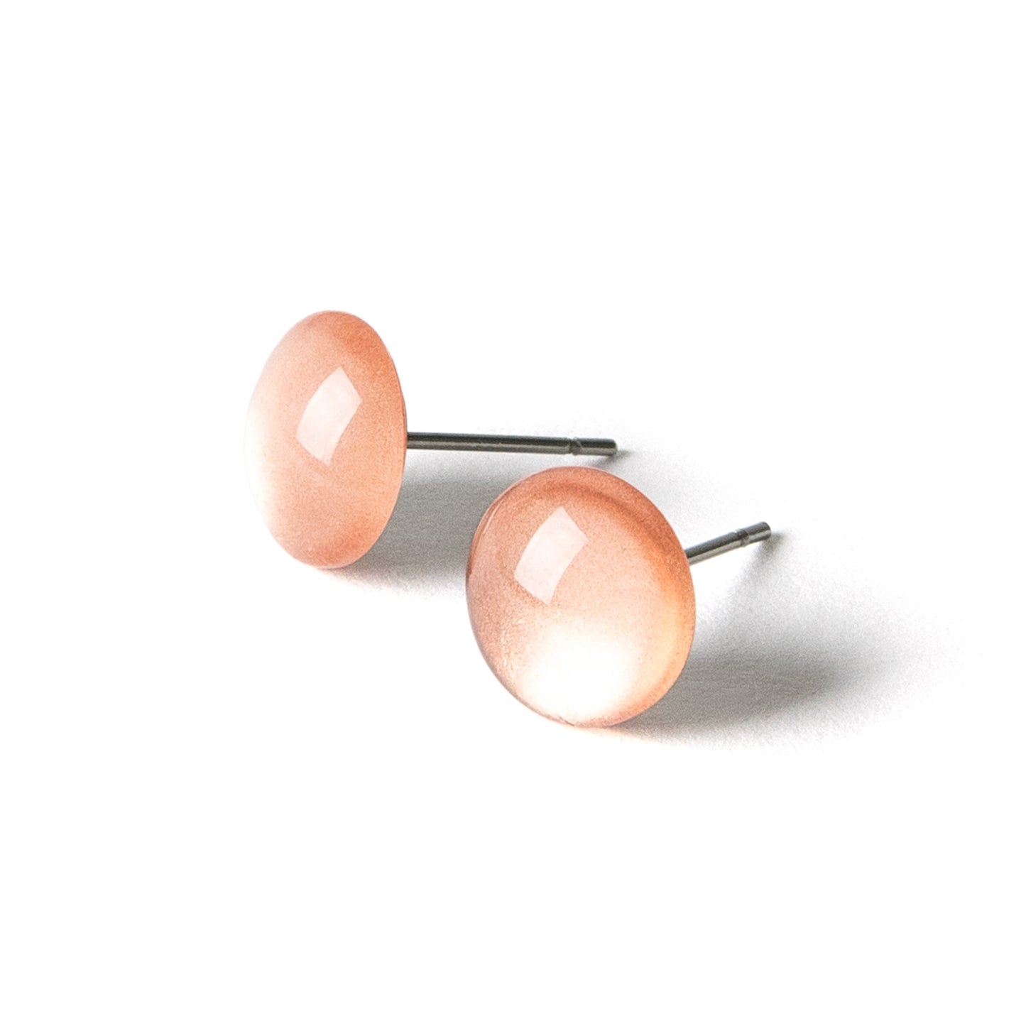 Color Dot Stud Earrings in Rose Gold Shimmer